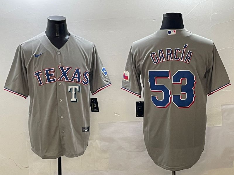 Men Texas Rangers #53 Garcia Grey Game 2025 Nike MLB Jersey style 6